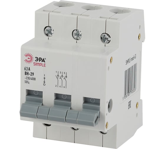Изображение товара Выключатель нагрузки ЭРА SIMPLE ВН-29 3P 63А Б0039256