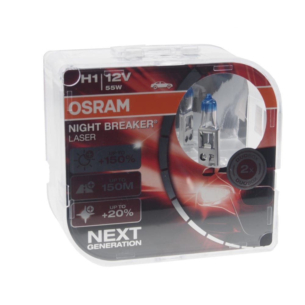 фото Автолампа osram h1 55 p14.5s+150% night breaker laser 64150nl-hcb