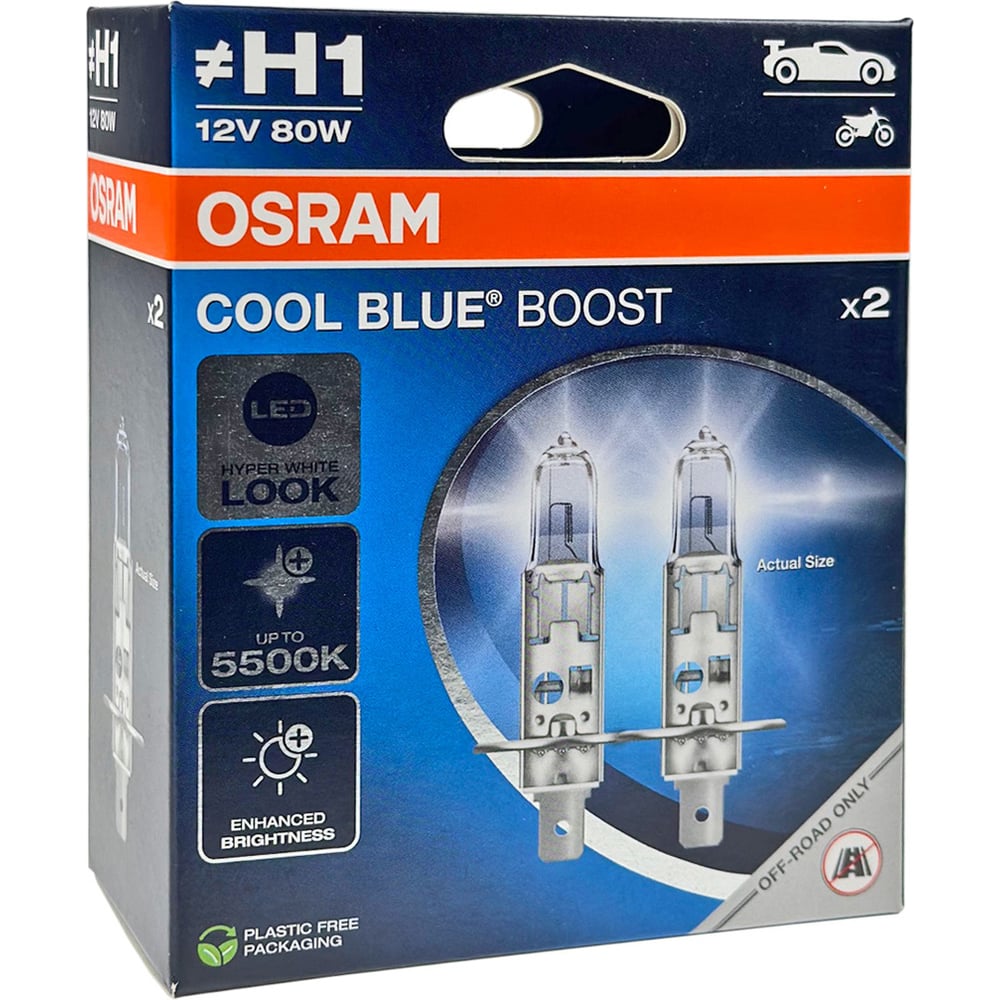 Изображение товара Автолампа OSRAM H1 80 P14.5s COOL BLUE BOOST 5000K