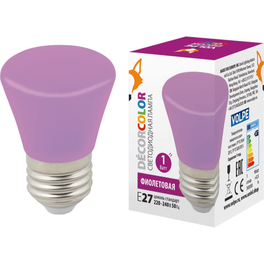 Декоративная светодиодная лампа Volpe тушь perfect color веер пышных ресниц фиолетовая 9г