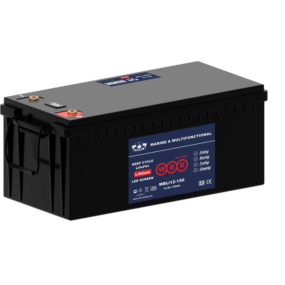 Изображение товара Тяговый литиевый аккумулятор для лодочного электромотора WBR MBLi12-150