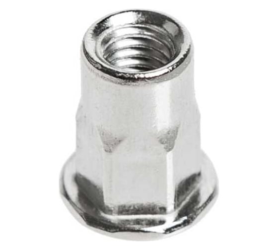 Изображение товара Заклепка-гайка ЦКИ М6 плоская, 1/2 шестигранная, A2, REX, 50 шт. 47623