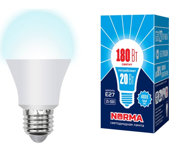 Изображение товара Светодиодная лампа Volpe LED-A65-20W/NW/E27/FR/NR Форма A, матовая UL-00004029