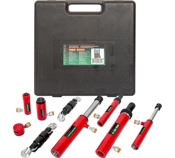 Изображение товара Набор гидравлических цилиндров прямого и обратного действия ROCKFORCE 2т,4т,5т,10т RF-0200-1S(15919)