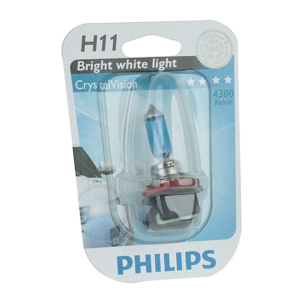 фото Автолампа philips h11 55 pgj19-2 cristal vision 4300k 12v, 1,10 12362cvb1