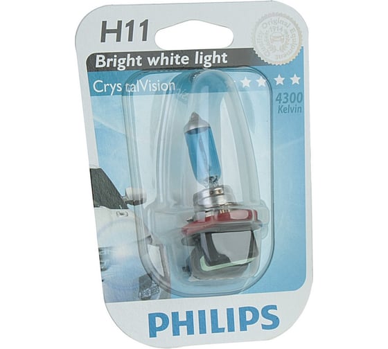 Изображение товара Автолампа PHILIPS H11 55 PGJ19-2 CRISTAL VISION 4300K 12V, 1,10 12362CVB1