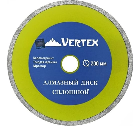 Изображение товара Диск алмазный сплошной для плиткореза (200х25.4 мм) Vertextools  04-200-6