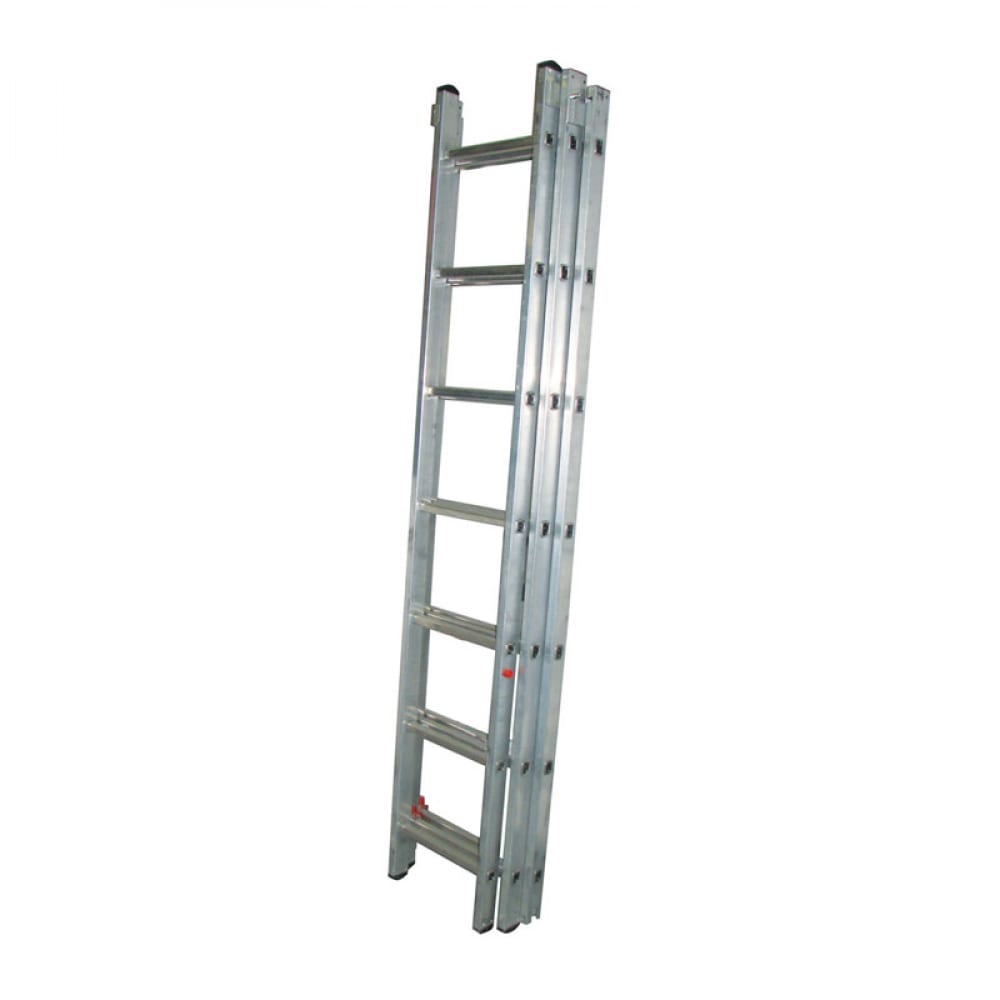 Универсальная трехсекционная лестница Biber лестница сибин 38833 09 трехсекционная со стабилизатором 9 ступеней