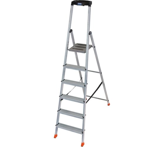 Изображение товара Оцинкованная стремянка Bohrer JACKSON, 6 ступеней, рабочая высота 3.25м, высота площадки 1.25 м, 6.74 кг 10306