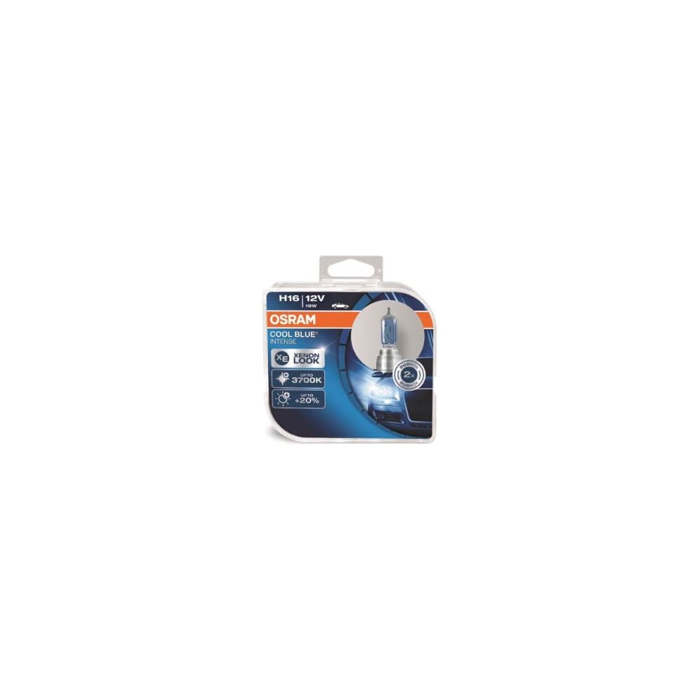 фото Автолампа osram h16 19 pgj19-3+20% blue intense, 2 шт. 4200k 12v, 10, 100 64219cbi-hcb