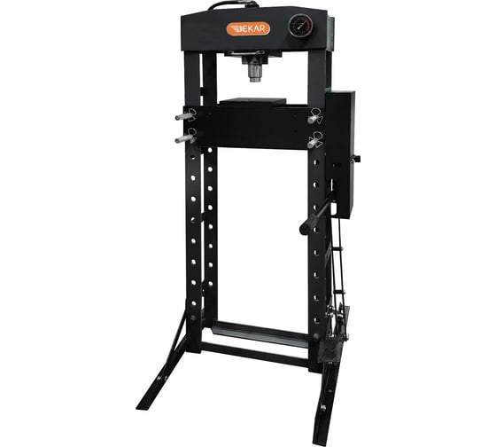 Изображение товара Гидравлический гаражный пресс DEKAR 30т, ножной и ручной привод, подвижный цилиндр HJ0824