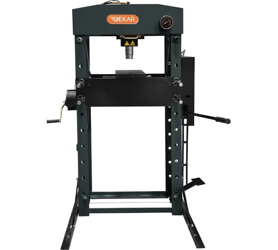 Изображение товара Гидравлический гаражный пресс DEKAR 50т, ножной и ручной привод, подвижный цилиндр HJ0825