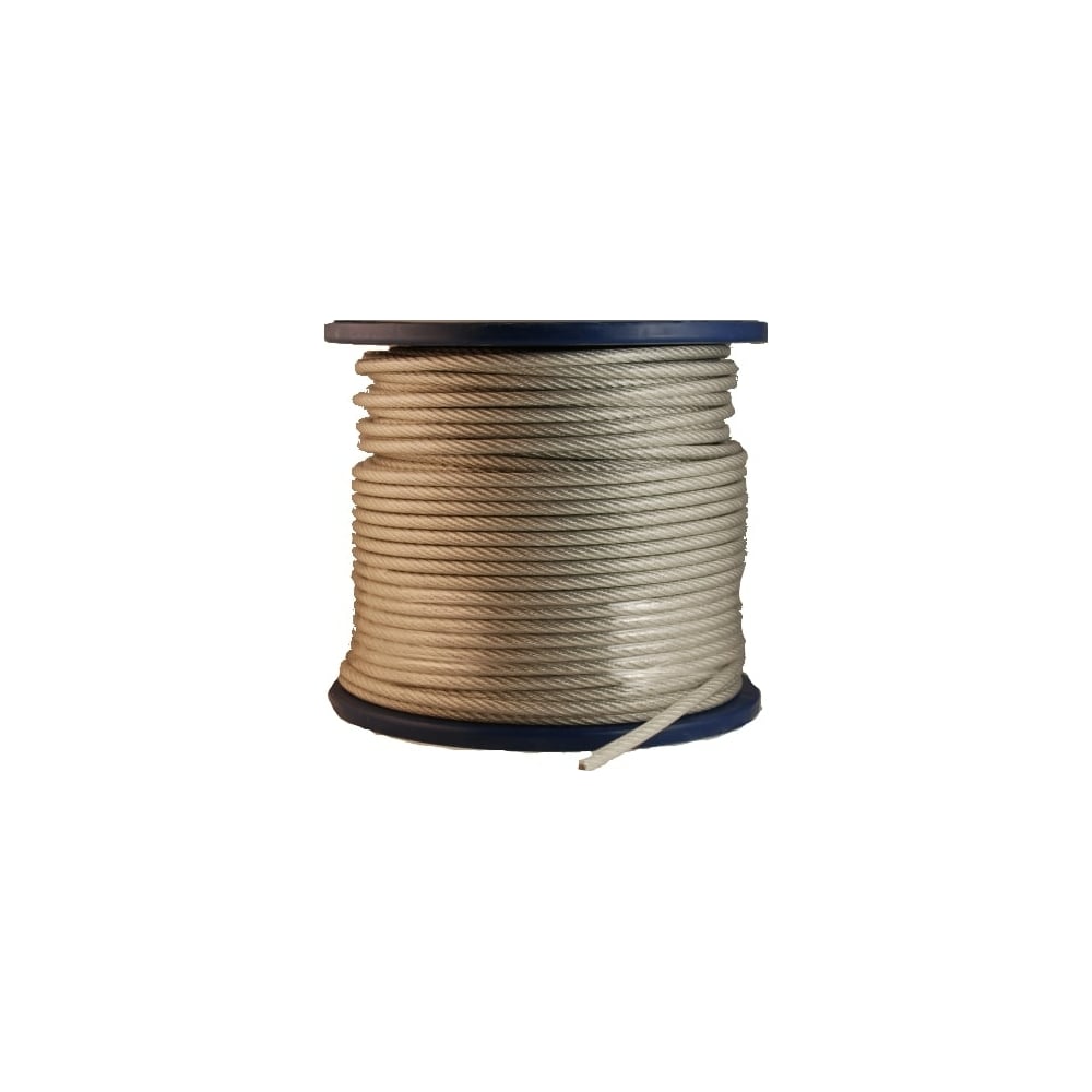 Изображение товара Трос металлический Метизный двор 4/5 мм DIN 3055 100 м оцинкованная сталь