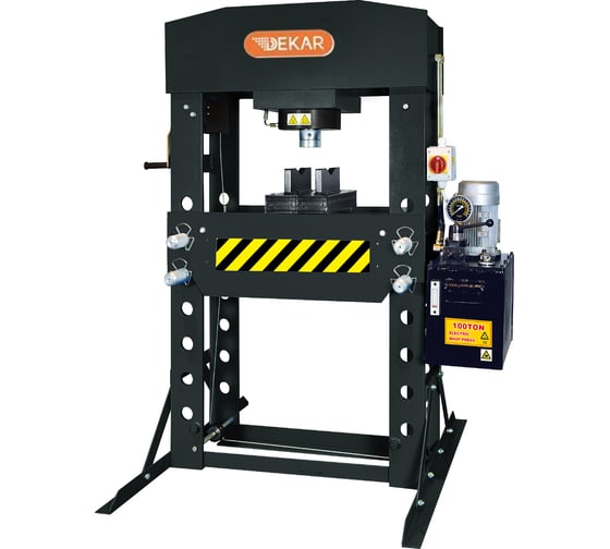 Изображение товара Электрогидравлический гаражный пресс DEKAR 100т, 1,5 кВт, подвижный цилиндр HJ0883