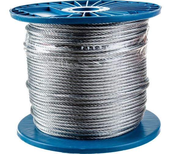 Изображение товара Стальной трос Метизный двор 4 мм DIN 3055, 200 м 4690441031273