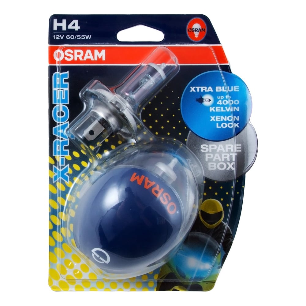 фото Автолампа osram h4 60, 55 p43t-38 x-racer, 2 шт. 12v, 1, 10 64193xr-02b