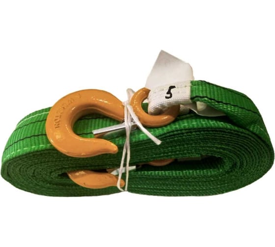 Изображение товара Буксировочный текстильный строп ООО «Грузовые стропы» 2,0/5,0 с вшитыми крюками БТЛ0250КК