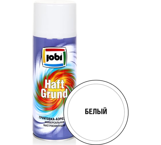 Изображение товара Аэрозольная грунтовка JOBI акриловая, белая, 520 мл 31830