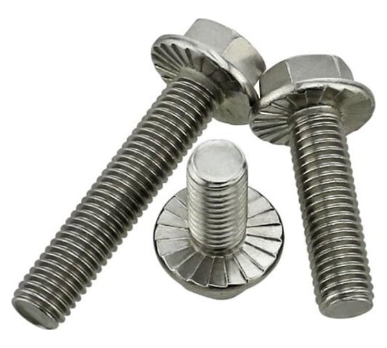 Изображение товара Болт DINFIX DIN 6921, с шестиг. гол. с фланцем с зазубринами, 6x20 мм, А2 нержав. сталь, 2 шт. 00-0004034