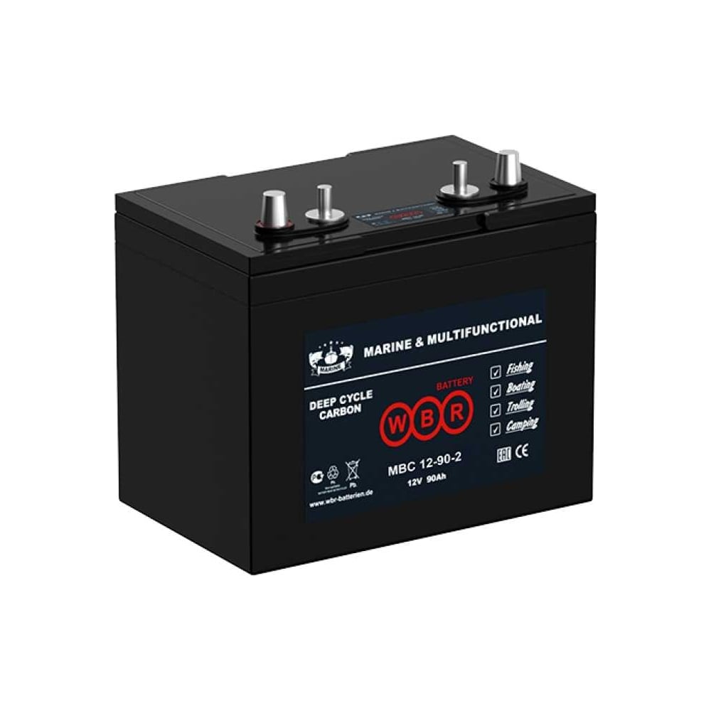 Изображение товара Тяговый аккумулятор для лодочного электромотора WBR Carbon MBC12-90-2 12В 90 Ач