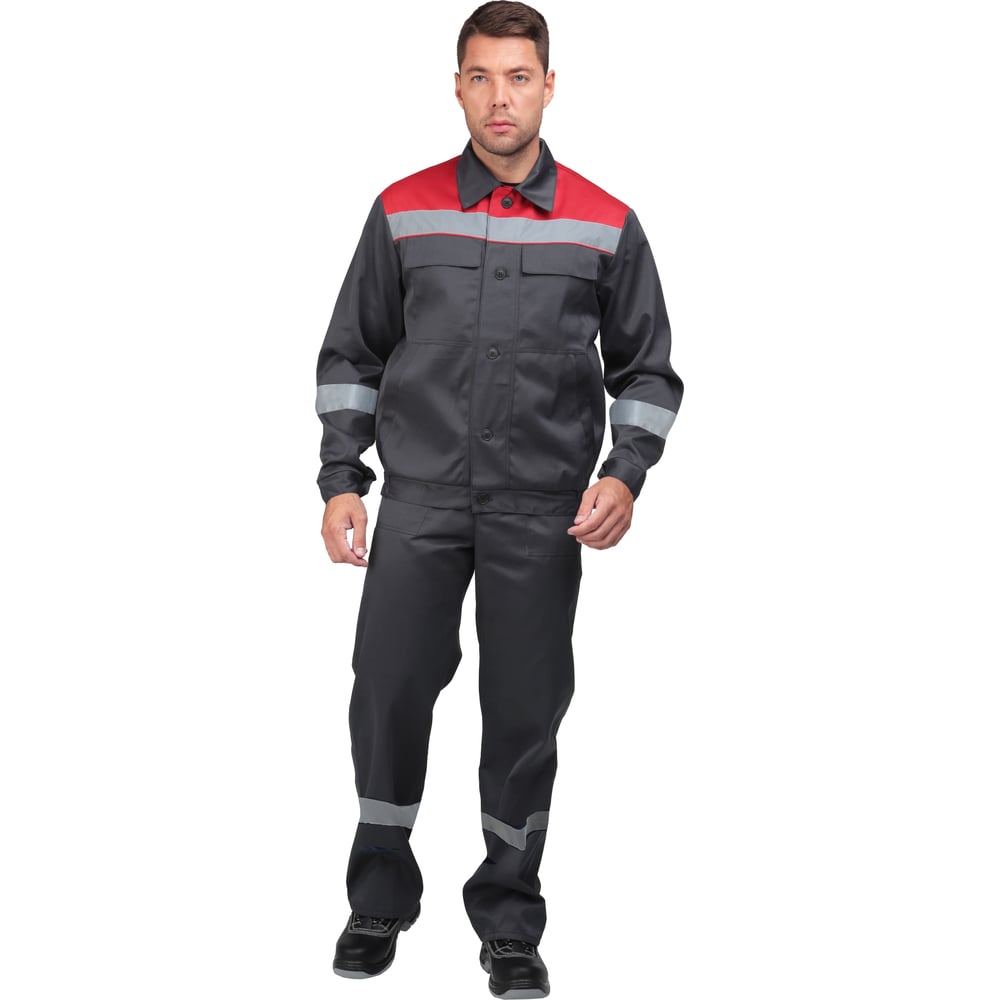 Изображение товара Летний костюм с полукомбинезоном ГК Спецобъединение МАСТЕР ЛЮКС серый-красный