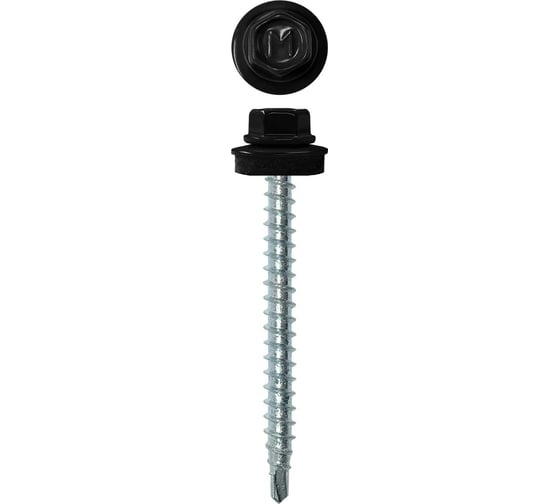 Изображение товара Кровельный саморез Daxmer 4,8х50 RAL 9005 сверло №1, 150 шт 00000316565