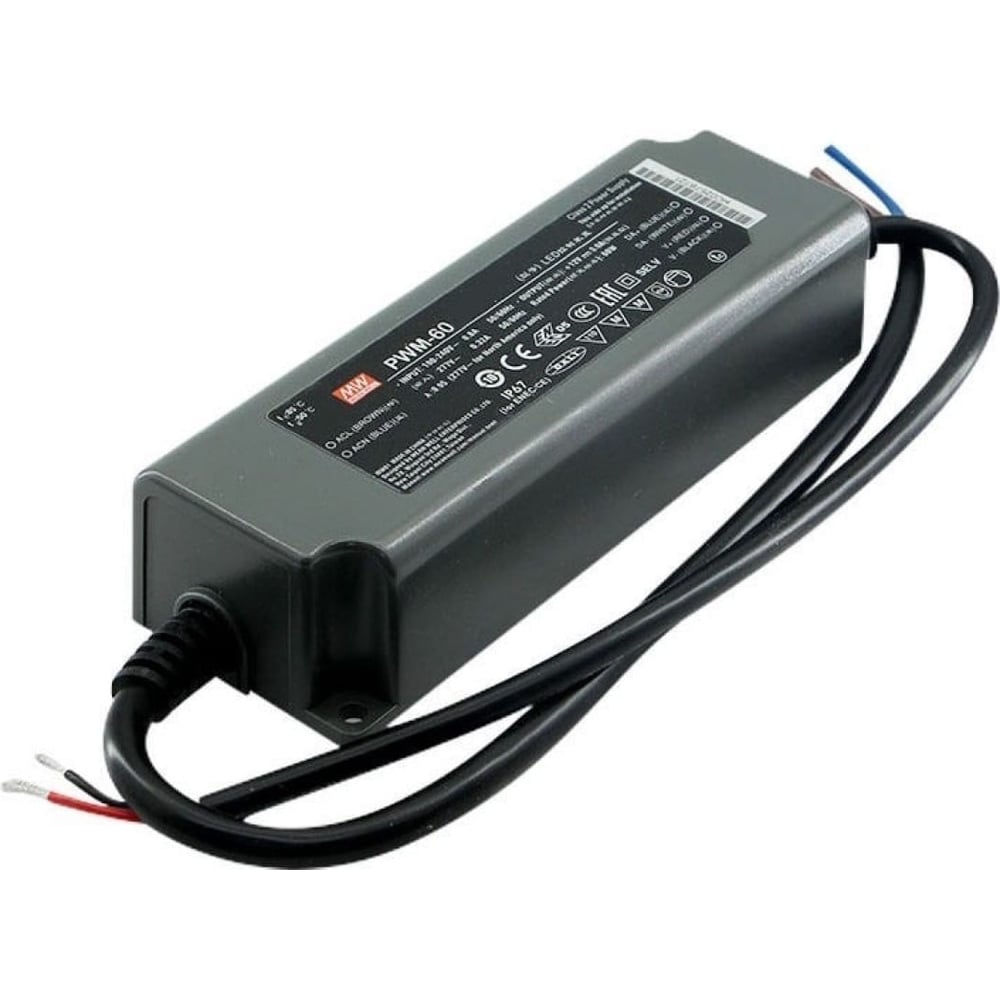 Изображение товара LED-драйвер AC-DC Mean Well PWM-60-24 Т02281007 для светодиодных систем надежный
