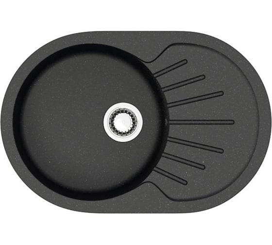 Изображение товара Кухонная мойка Azario Flora (750x505x210) Черная (сифон + герметик) 00079913