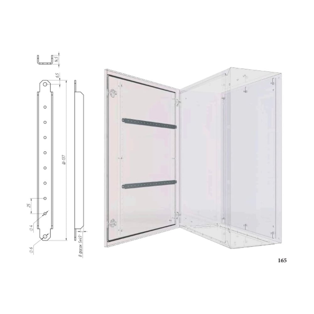 Изображение товара Комплект реек для глухой двери UC2 00.60 УЗОЛА (10 шт.)