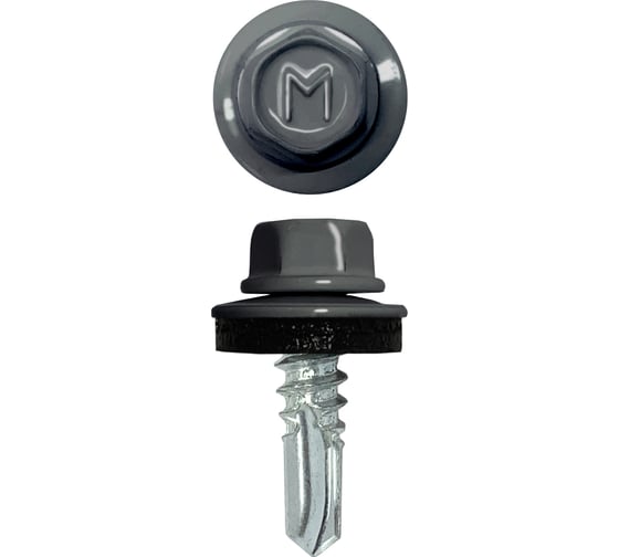 Изображение товара Кровельный саморез Daxmer 5,5х19 RAL 7024 сверло №3, 250 шт 00000304280