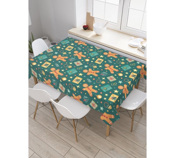 Изображение товара Прямоугольная водоотталкивающая скатерть на стол JoyArty "Рождественское настроение" 145x180 tcox_427907_180x145