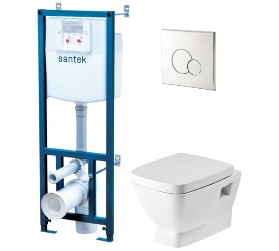 Изображение товара Унитаз Santek НЕО ПЭК rimless подвесной безободковый с сиденьем 1.WH50.1.572, 00000075084