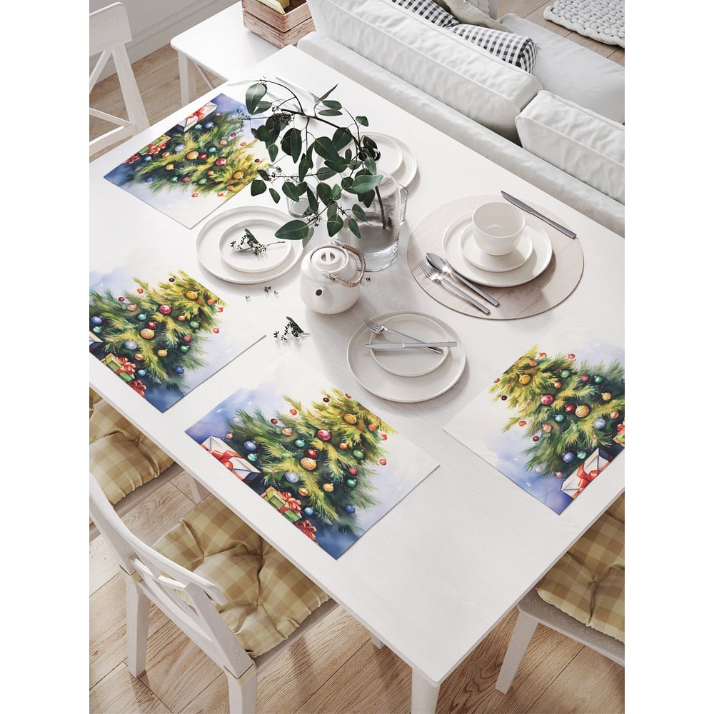 Изображение товара Салфетки на стол для сервировки JOYARTY прямоугольные 32x46 см 4 шт "Сказочный праздник"