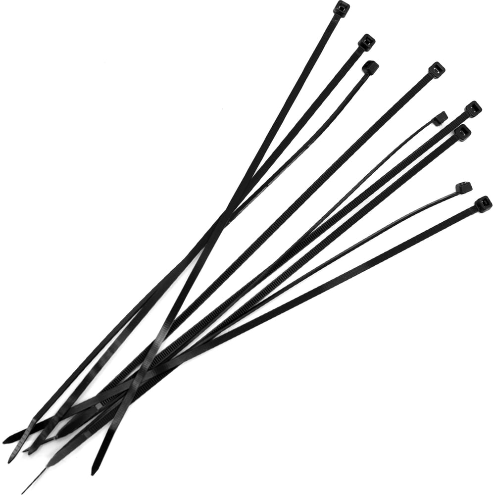 Изображение товара Нейлоновые хомуты Политех черные 250x3.6 мм упаковка 100 шт.