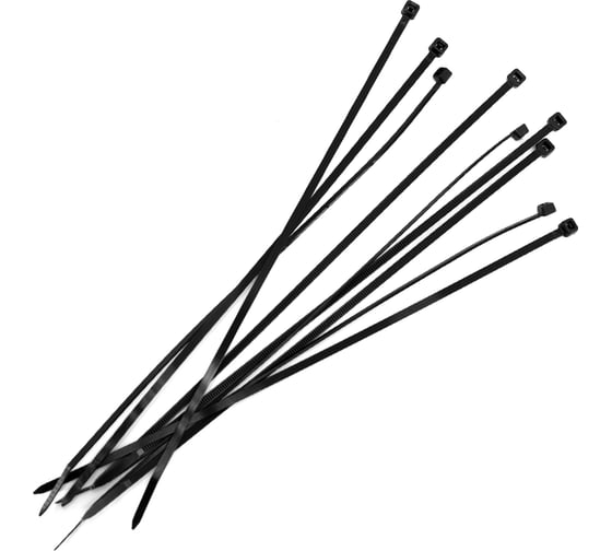 Изображение товара Нейлоновые хомуты Политех черные, 250x3.6 мм, упаковка 100 шт. 3201425