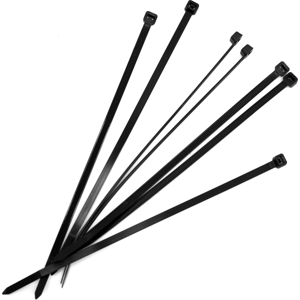 Изображение товара Нейлоновые хомуты Политех черные 200x4.8 мм упаковка 100 шт