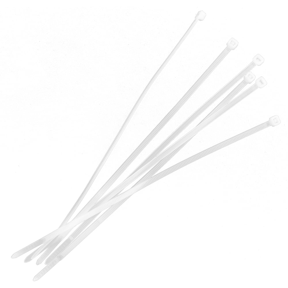 Изображение товара Нейлоновые хомуты Политех белые, 200x3.6 мм, упаковка 50 шт. 3201120