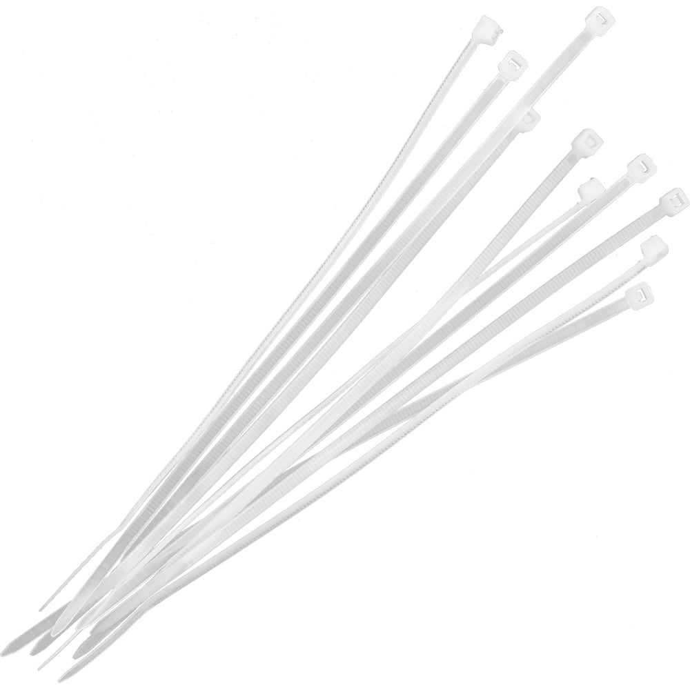 Изображение товара Нейлоновые хомуты Политех белые, 150x2.5 мм, упаковка 50 шт. 3201115