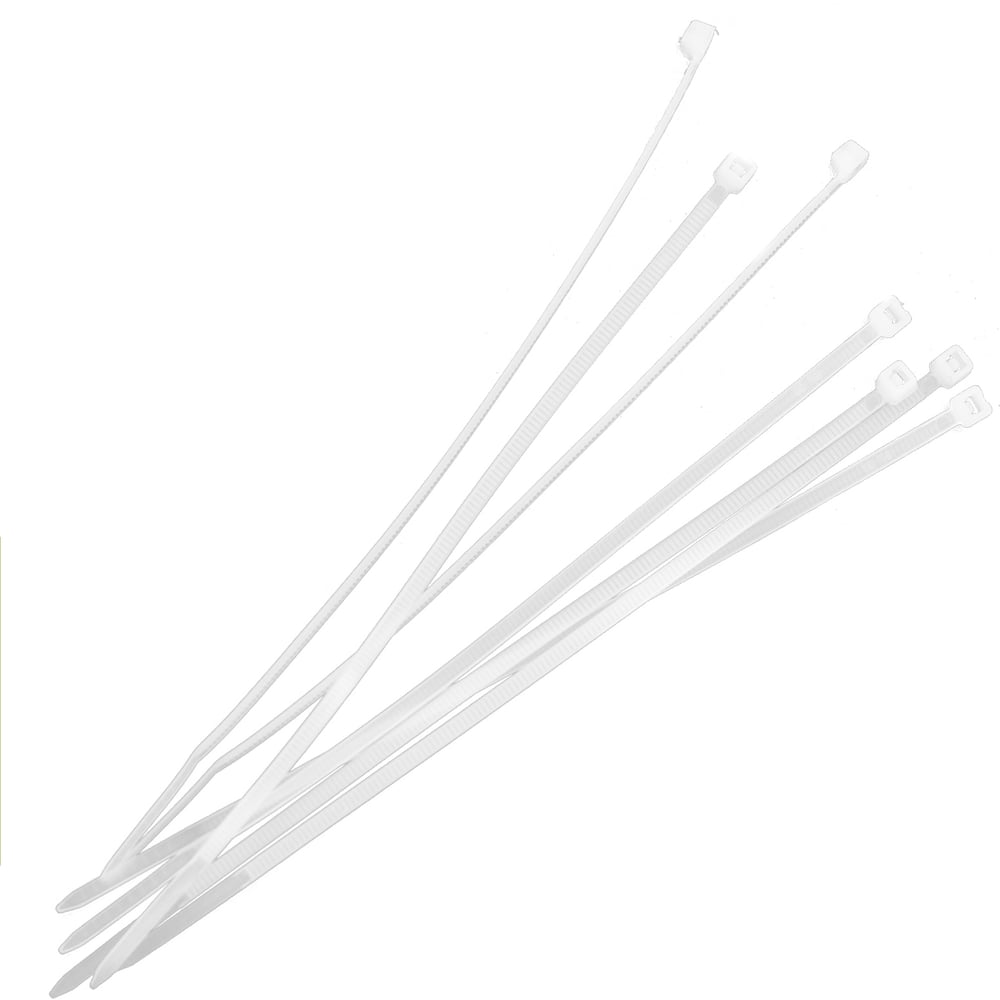 Изображение товара Хомуты нейлоновые Политех 150x2.5 мм белые, упаковка 100 шт Изображение товара Хомуты нейлоновые Политех 150x2.5 мм белые, упаковка 100 шт