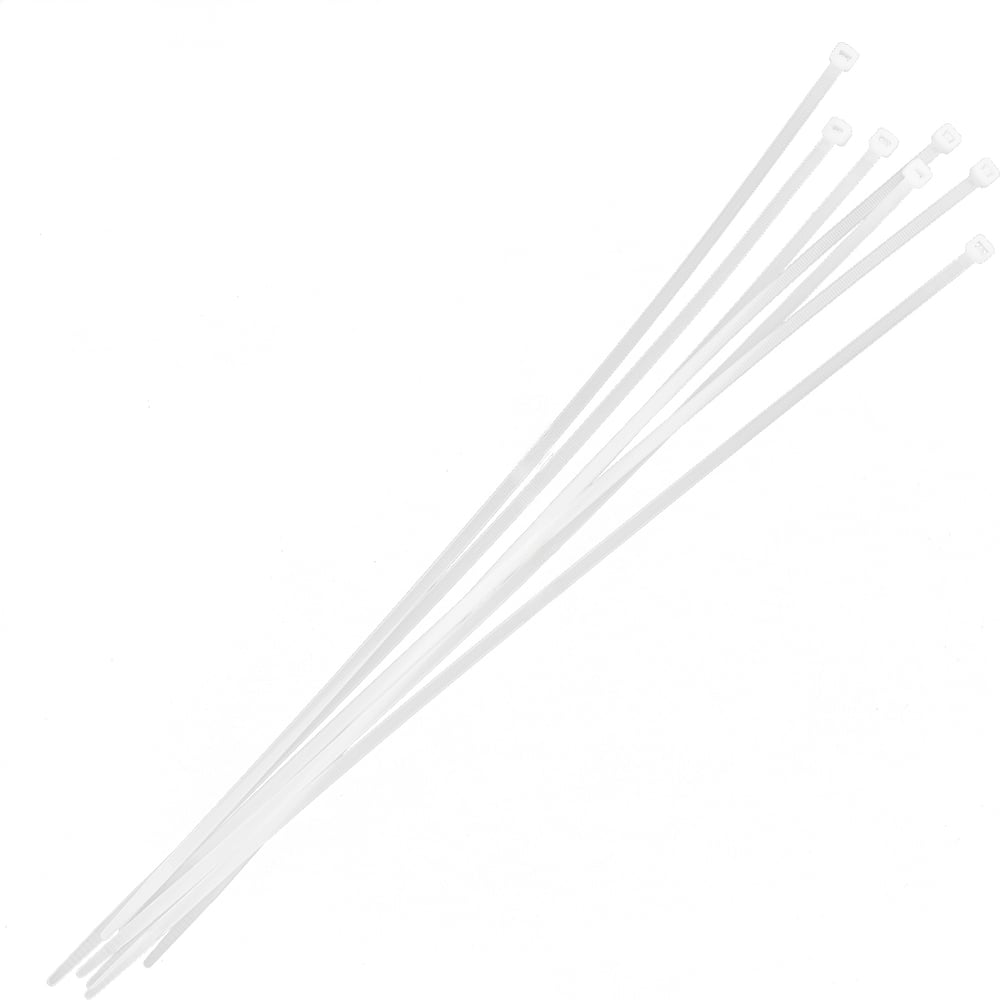 Изображение товара Нейлоновые хомуты Политех белые, 400x4.8 мм, упаковка 100 шт. 3201340