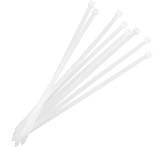 Изображение товара Нейлоновые хомуты Политех белые, 300x7.6 мм, упаковка 100 шт. 3201370