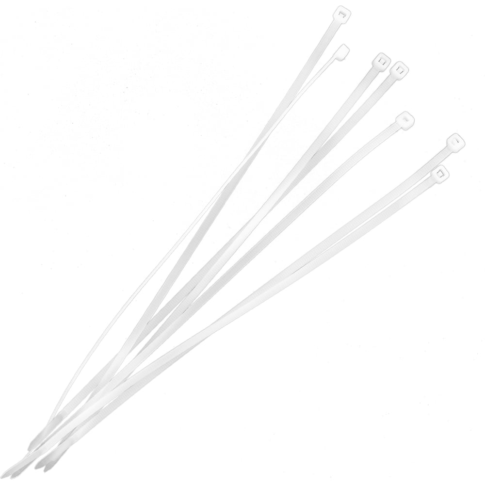 Изображение товара Нейлоновые стяжки Политех белые 250x3.6 мм упаковка 100 шт