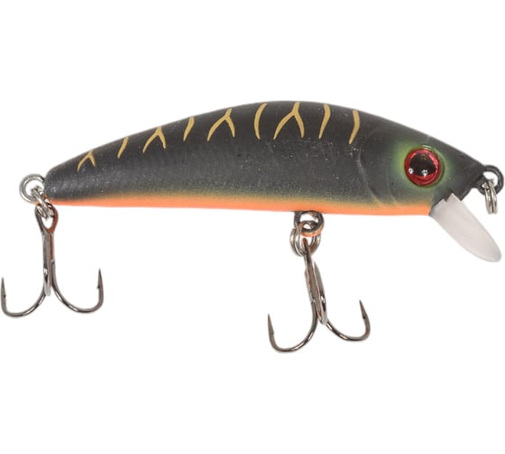 Изображение товара Воблер Strike Pro Mustang Minnow 60 цвет: A208S Black Mat Tiger MG-002A#A208S