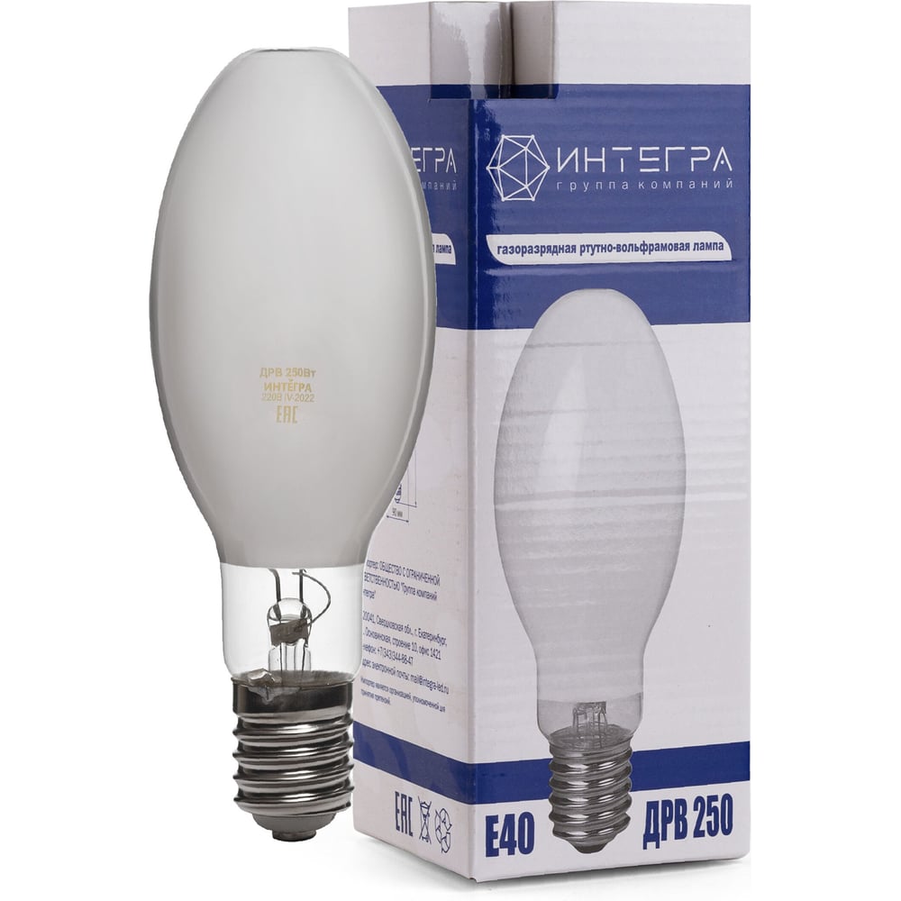Изображение товара Лампа интегралед ДРВ 250 Вт Е40 промышленная ртутно-вольфрамовая