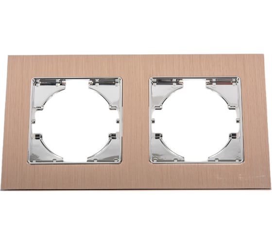 Изображение товара 2-местная рамка GUSI Electric GUSI UGRA алюминий, цвет пудровый С1120-042