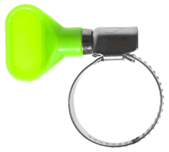 Изображение товара Червячные хомуты Политех накатные с пластиковым ключом, нерж. сталь, 10 шт. в упаковке, 16-25 мм 3204225