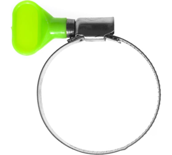 Изображение товара Червячные хомуты Политех накатные с пластиковым ключом, нерж. сталь, 10 шт. в упаковке, 32-50 мм 3204250