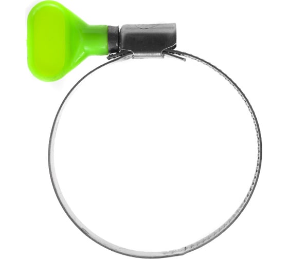 Изображение товара Червячные хомуты Политех накатные с пластиковым ключом, нерж. сталь, 10 шт. в упаковке, 40-60 мм 3204260