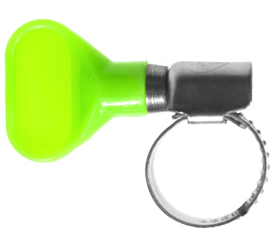 Изображение товара Червячные хомуты Политех накатные с пластиковым ключом, нерж. сталь, 10 шт. в упаковке, 10-16 мм 3204216