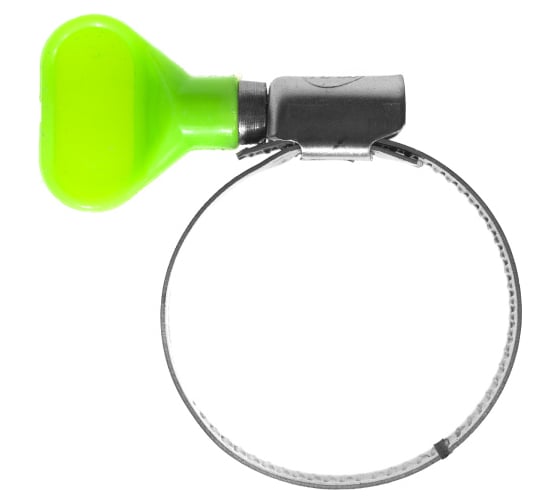 Изображение товара Червячные хомуты Политех накатные с пластиковым ключом, нерж. сталь, 10 шт. в упаковке, 25-40 мм 3204240